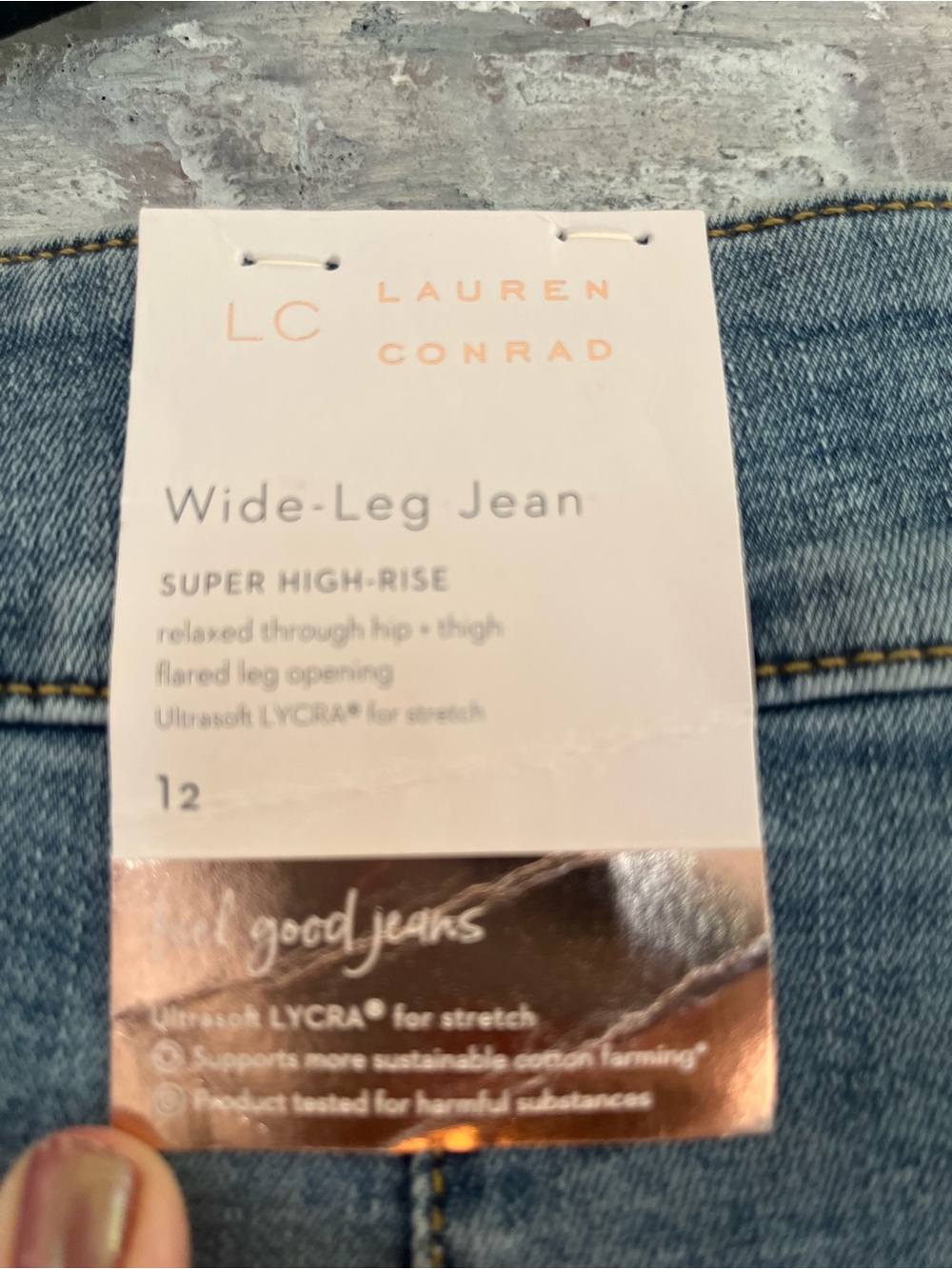 LC Lauren Conrad Light Blue Wide-Leg Jeans New with Tags Smoke & pet free home - Picture 12 of 13